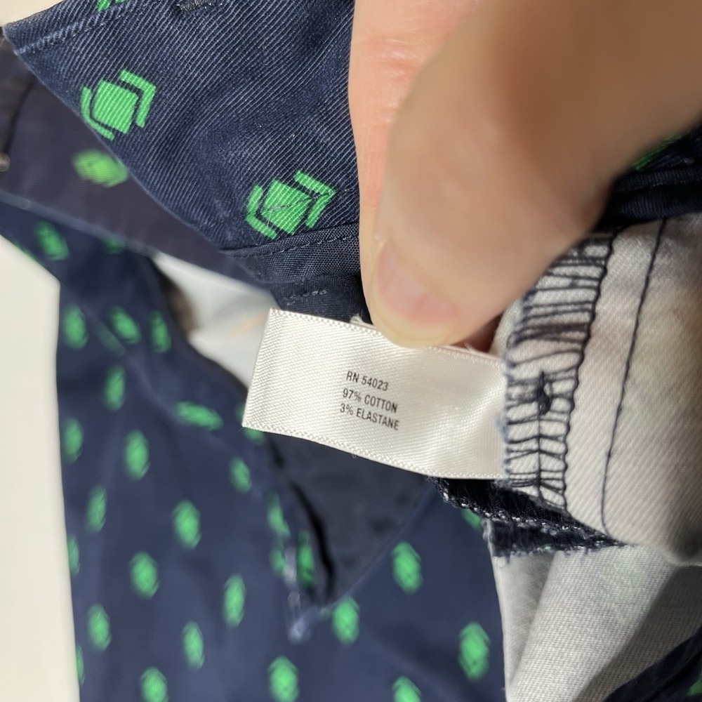 GAP Printed Slim Crop Chino Pants Navy Blue Green Mid Rise Career Office Women 6 - Picture 6 of 10